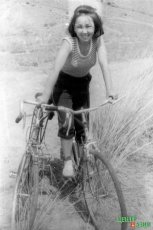 Chaizu with bicycle, in Ondum, 1990.